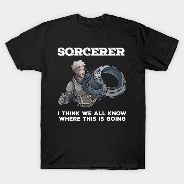 Wizard Mage RPG PnP Roleplaying Dungeon Sorcerer Meme Gift T-Shirt by TellingTales